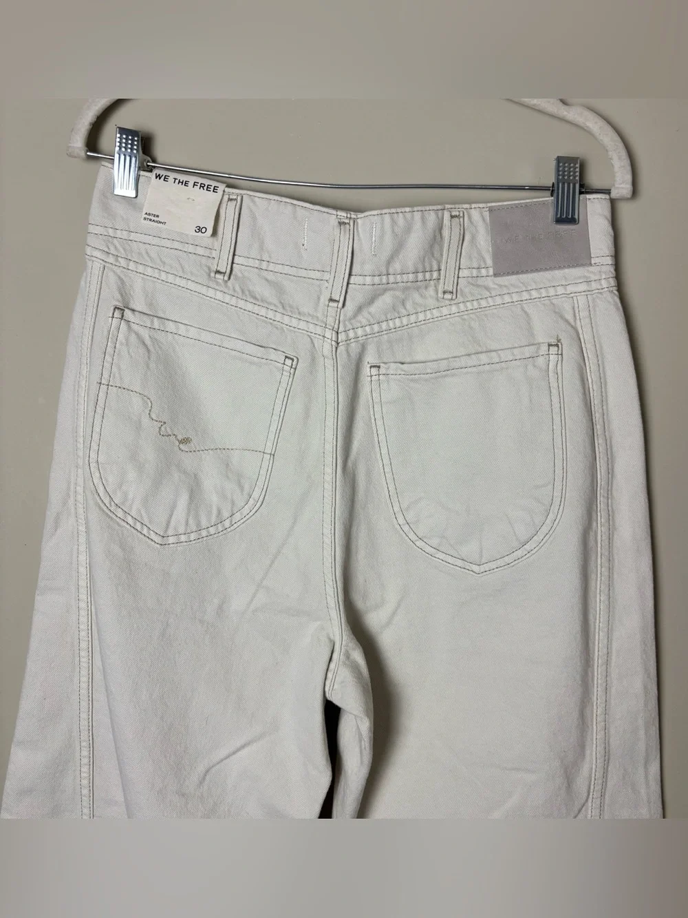 NEW Free People We The Free Aster Straight Leg Jeans size 30 Cream off white